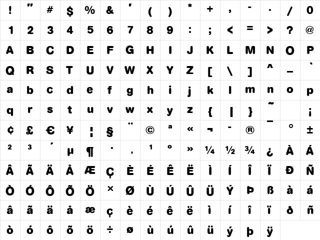 Arezzo-Rounded-Bold Regular font glyph preview Arezzo-Rounded-Bold Regular font glyphpreview