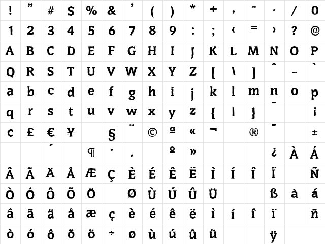 CongressAntique-Xbold Regular font glyphpreview
