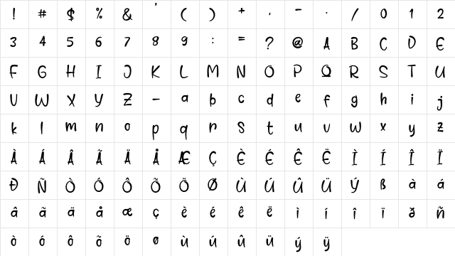Comet Deer Regular font glyphpreview