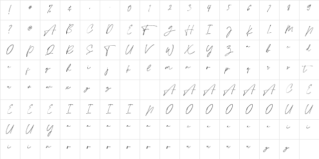 CollectionFree Regular font glyphpreview