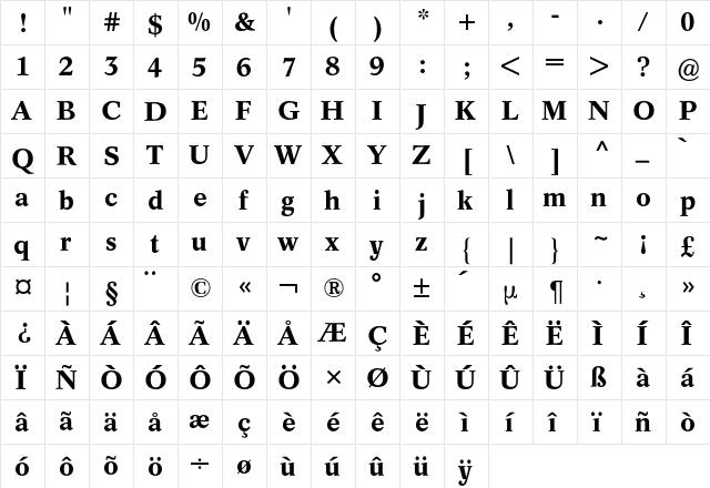 Concorde BQ Regular font glyph preview Concorde BQ Regular font glyphpreview