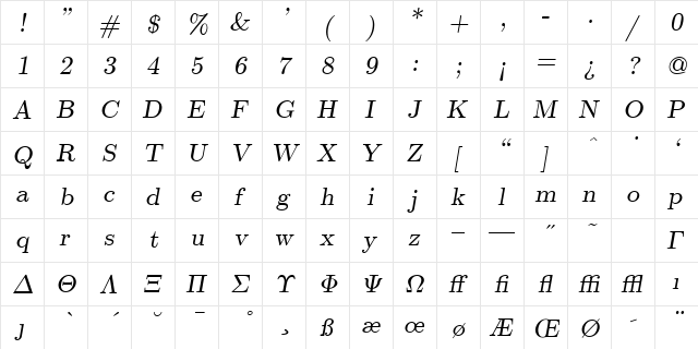 cmsl10 Regular font glyphpreview