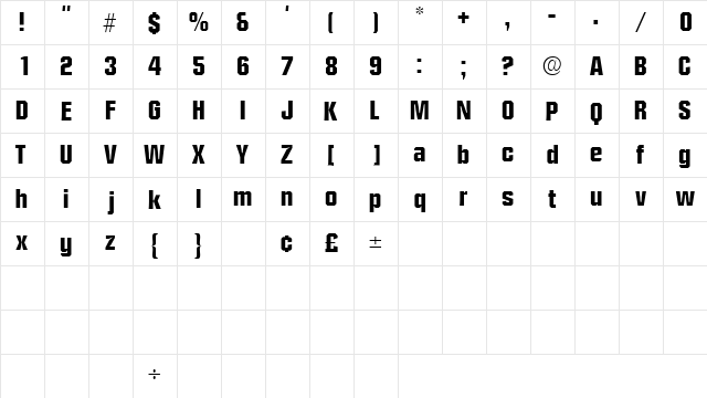 ConexSSK Regular font glyphpreview