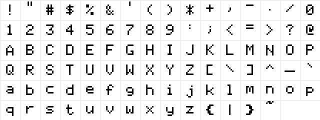 AppleII Regular font glyphpreview