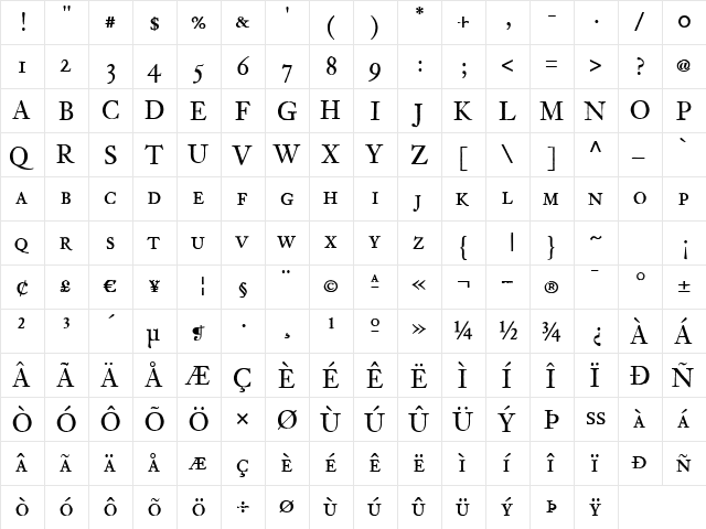 ArchetypeSmall Caps Regular font glyph preview ArchetypeSmall Caps Regular font glyphpreview