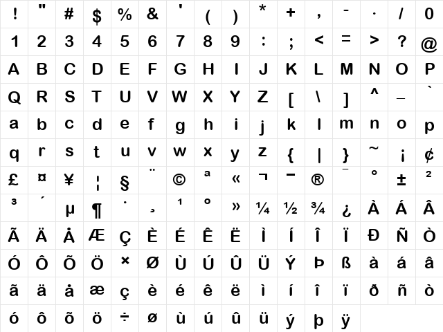 ArialRoundedMT Bold font glyphpreview