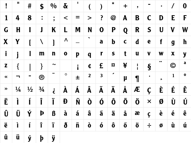 Clearface Gothic LT Std 65 Medium font glyphpreview