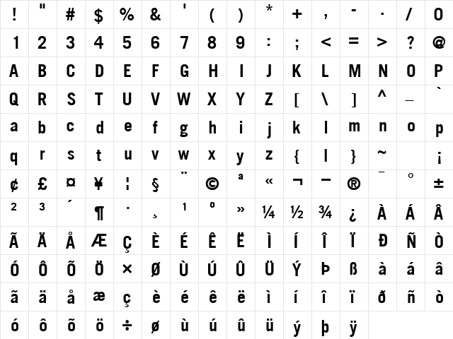 CommerceBlackSSK Regular font glyphpreview