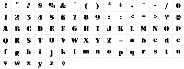 ARB-187 Moderne Caps AUG-47 CAS Regular font glyphpreview