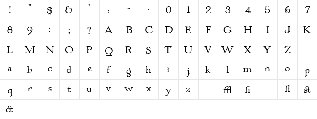 Colwell HPLHS font glyphpreview