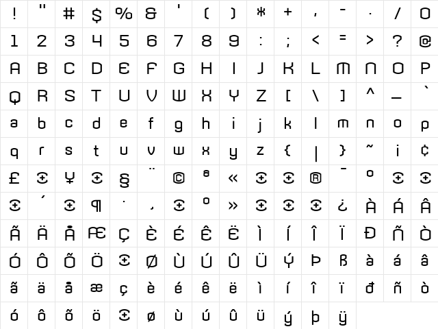 Armada Regular font glyphpreview