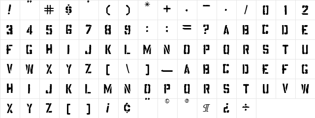 Aquacia Regular font glyphpreview
