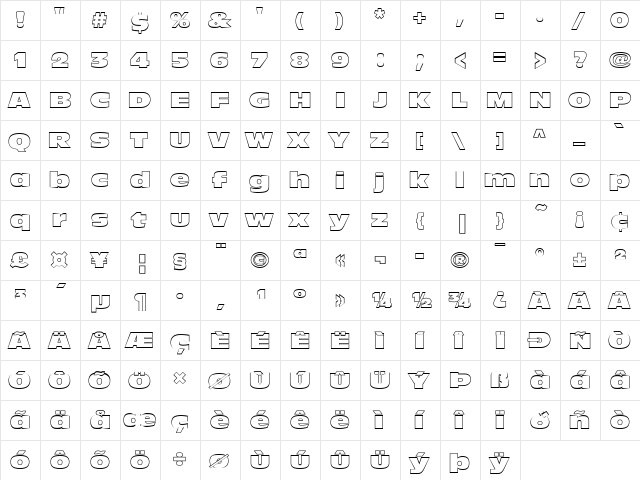 Antique Olive Nord Outline P Regular font glyphpreview