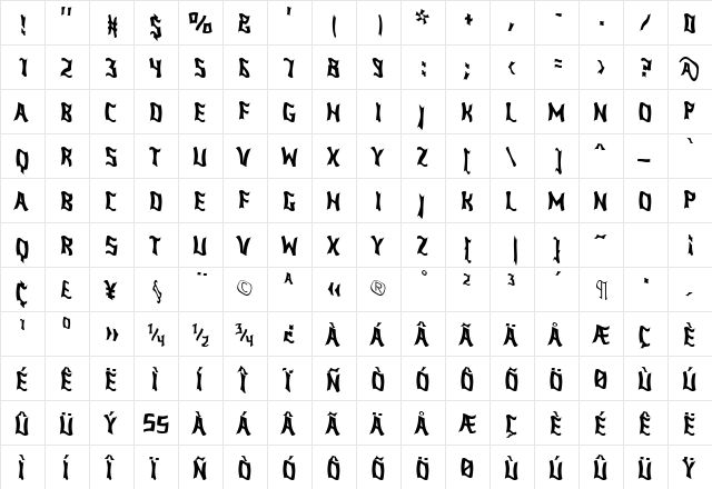 ConcavexStepper Regular font glyph preview ConcavexStepper Regular font glyphpreview