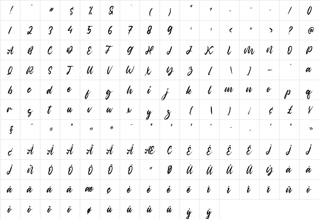 Classic Romantic Regular font glyphpreview