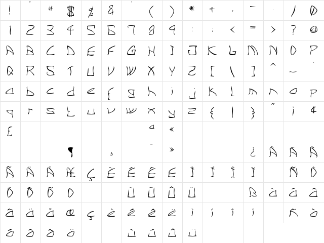 CM Toon Normal font glyphpreview