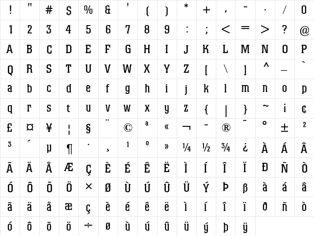 Colossalis Regular font glyphpreview