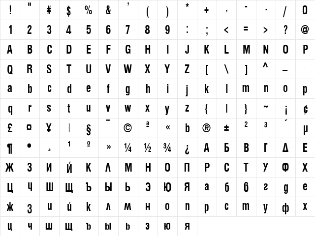 Apric Bold font glyphpreview