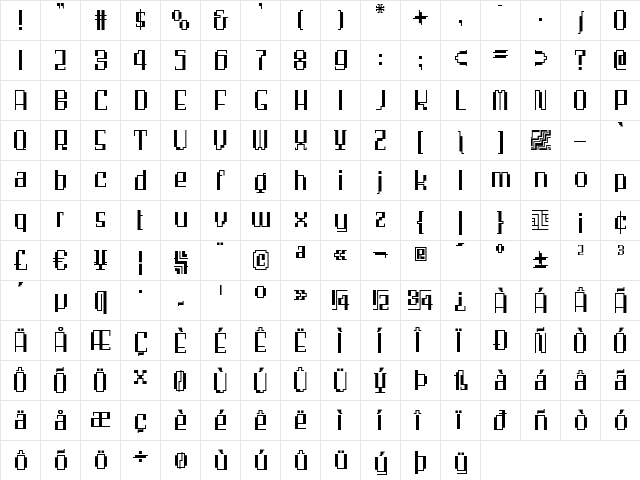 Architectuur NF Regular font glyphpreview
