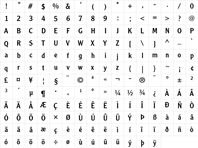 Clearface Gothic LH 55 Roman font glyphpreview
