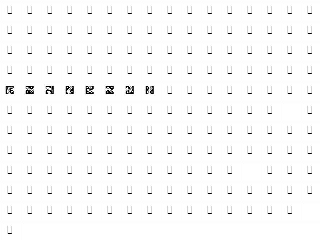 Arriba Pi LET Plain font glyphpreview