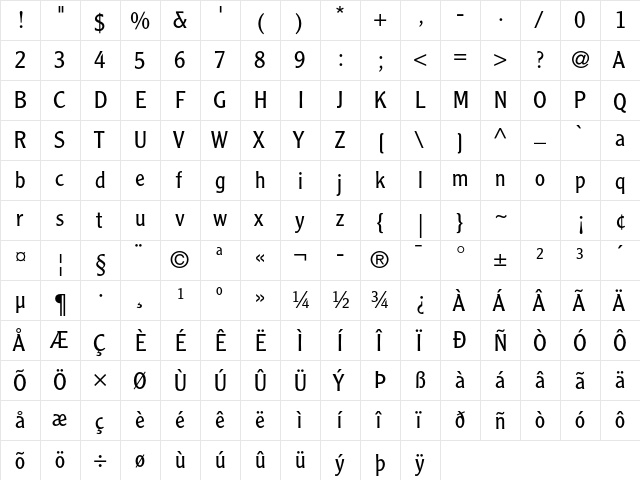 Clearface Gothic LT Std 45 Light font glyph preview Clearface Gothic LT Std 45 Light font glyphpreview