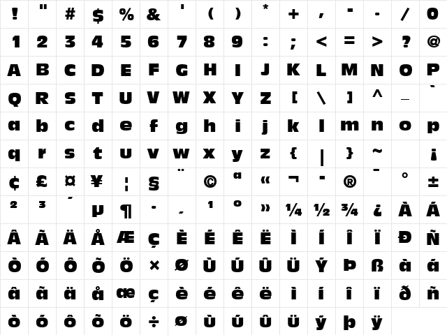 Antique Olive CompactPS Regular font glyph preview Antique Olive CompactPS Regular font glyphpreview