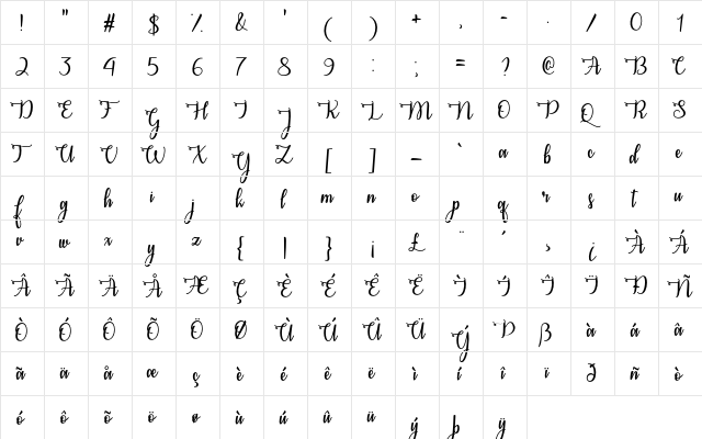 Congrats Calligraphy Regular font glyphpreview