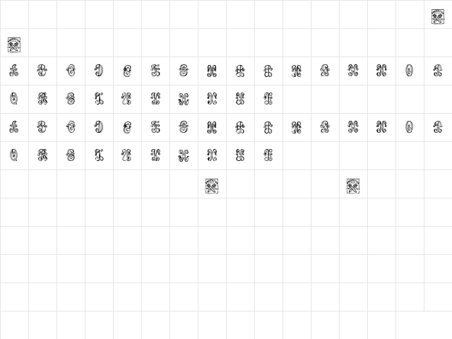 Aristogramos Chernow Regular font glyph preview Aristogramos Chernow Regular font glyphpreview