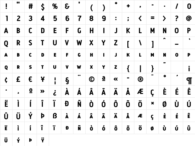 AntitledBold Caps Regular font glyphpreview