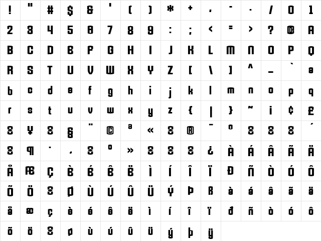 Armada Regular font glyph preview Armada Regular font glyphpreview