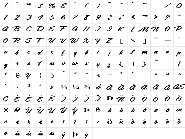 AnnaLisaFont71 Regular font glyphpreview