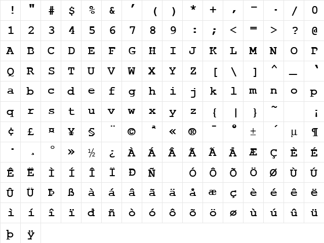 CobbBold Normal font glyphpreview