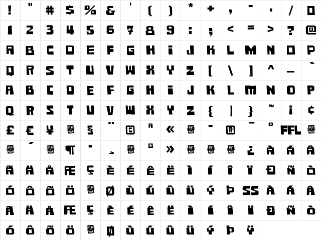 Comrade-Bold Regular font glyph preview Comrade-Bold Regular font glyphpreview