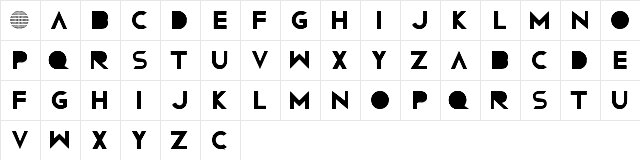 Confussion RNG Regular font glyphpreview