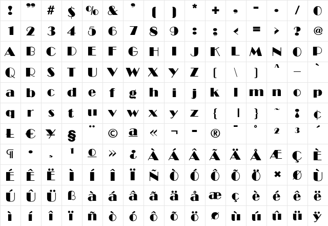 AnnaBecker Regular font glyphpreview
