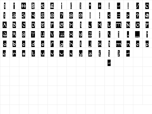 ARABIAN KNIGHT-Inverse Regular font glyphpreview