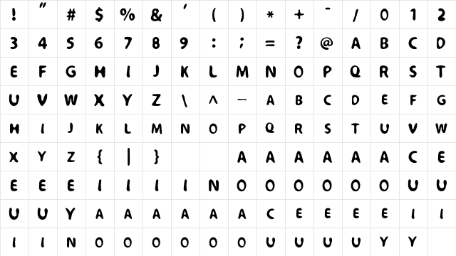 Aqualo Regular font glyphpreview