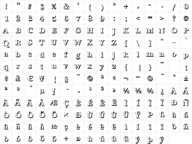 AntiquaSh Bold font glyphpreview