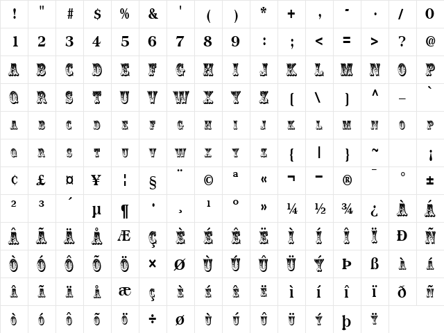 ClowningWayText Regular font glyphpreview