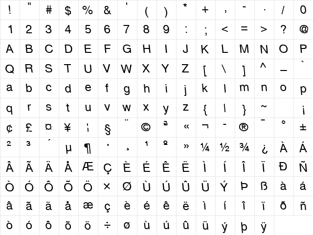 Communication 6 Regular font glyphpreview