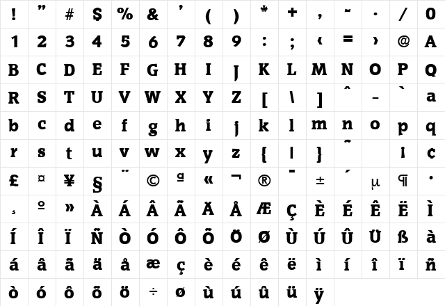 Congress-Serial-Heavy Regular font glyphpreview