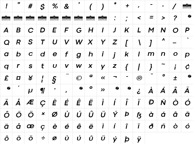 Codec Cold Bold Italic font glyphpreview