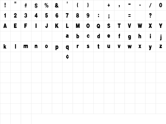 Communication 1 Regular font glyphpreview
