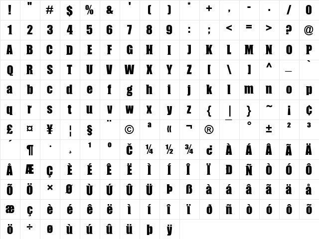 Compressor SomeSerif font glyph preview Compressor SomeSerif font glyphpreview