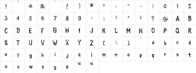 Coldbringer KG Normal font glyph preview Coldbringer KG Normal font glyphpreview