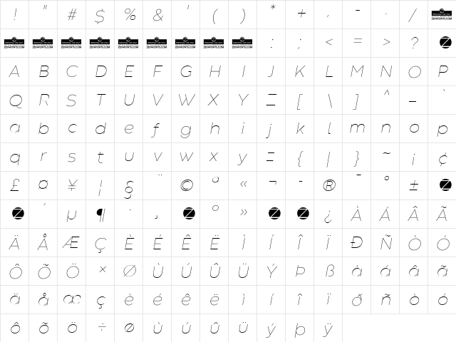 Codec Warm Trial Thin Italic font glyphpreview