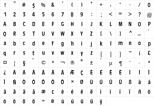 Antique Olive BQ Regular font glyphpreview