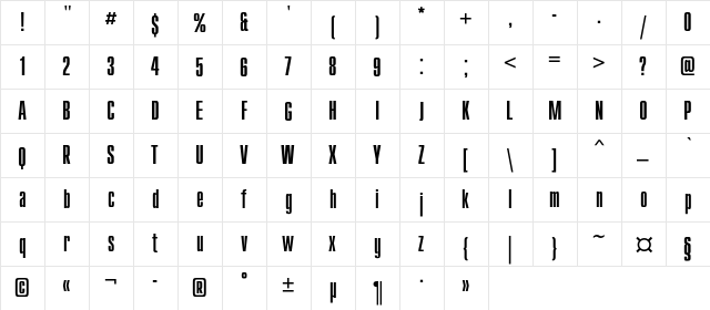 CompactC Regular font glyphpreview