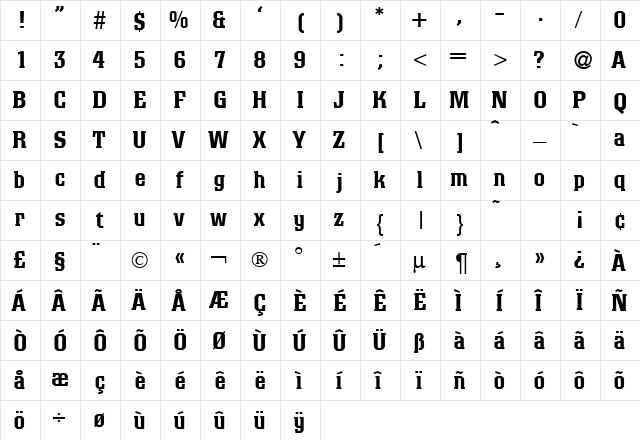 CologneLarge Normal font glyphpreview